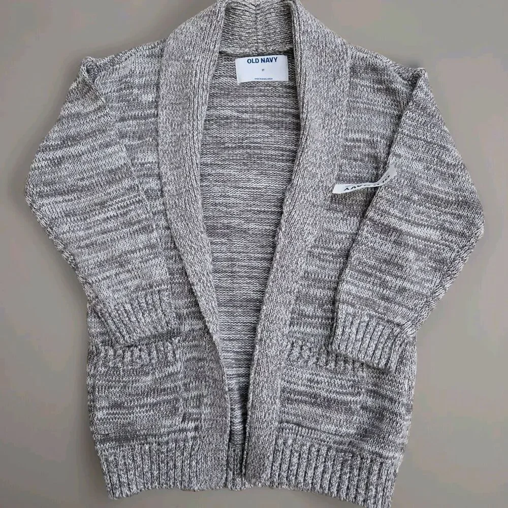 Old Navy Open Front Grey Marled Cardigan Toddler‎ Girl Size 3T New with Tags- S9